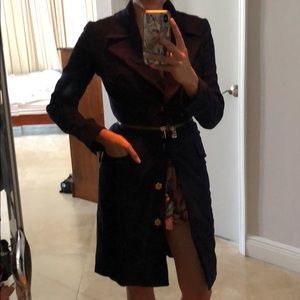 Navy blue Wool Trench Coat 2-ways Size XS